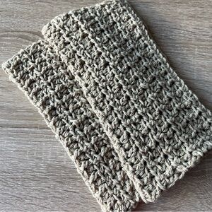 2 Hand CROCHET DISHCLOTHS - Sand
